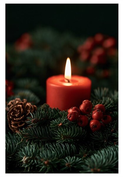 Obraz adventné svetlo medzi šiškami
