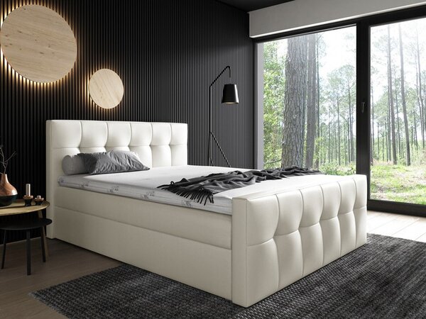 Čalúnená posteľ Maxim 140x200, béžová eko koža