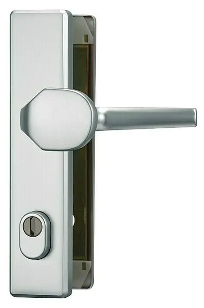 Kľučka predných dverí s bezpečnostnou funkciou Abus HLZS814 / strieborná