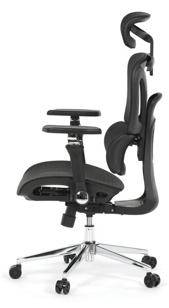 KA-B2363 BK, Ergonomická kancelárska stolička, čierna, sieťované operadlo a 5D podrúčky