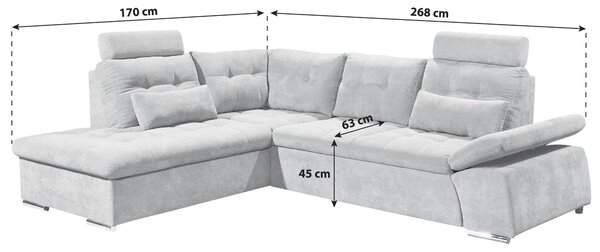 ROHOVÁ SEDAČKA, textil, kompozitné drevo, tmavosivá MID.YOU - Sedačky, Online Only