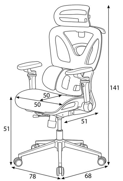 KA-B2363 BK, Ergonomická kancelárska stolička, čierna, sieťované operadlo a 5D podrúčky