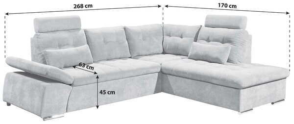 ROHOVÁ SEDAČKA, textil, kompozitné drevo, tmavosivá MID.YOU - Sedačky, Online Only
