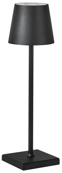 Stolná lampa čierna železo hliník s dotykovým vypínačom nabíjanie cez USB kábel bezdrôtová moderný štýl interiér exteriér