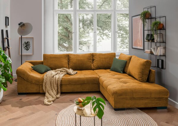 ROHOVÁ SEDAČKA, textil, koňaková P & B - Sedačky, Online Only
