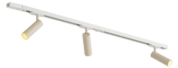 Moderný koľajnicový systém s 3 bodovými svetlami biely s béžovou 1-fázový GU10 35mm - Iconic Jeana Luxe