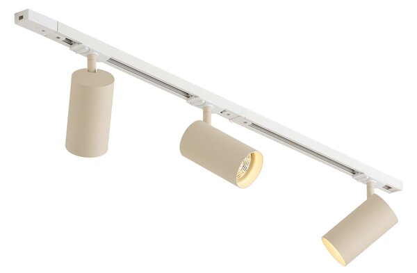 Moderný koľajnicový systém s 3 bodovými svetlami biely s béžovou 1-fázový GU10 70mm - Iconic Jeana Luxe