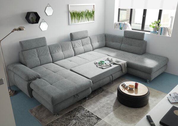 SEDACIA SÚPRAVA, textil, svetlosivá MID.YOU - Sedačky, Online Only