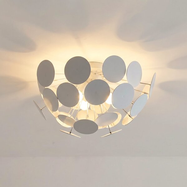 Stropné Lampa Lindby, Kinan, stmievateľné, Biela, Obývacia izba, Plast, Moderný