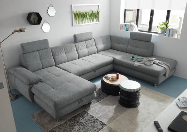 SEDACIA SÚPRAVA, textil, svetlosivá MID.YOU - Sedačky, Online Only