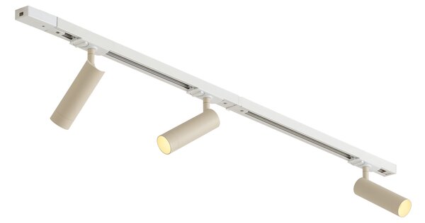 Moderný koľajnicový systém s 3 bodovými svetlami biely s béžovou 1-fázový GU10 35mm - Iconic Jeana Luxe