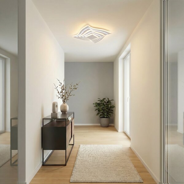 Stropné Lampa Lindby, Rebeka, stmievateľné, Biela, Obývacia izba, Kov, Moderný
