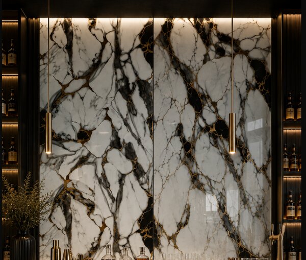 Manufakturaplyt Flexi panel Imperial gold – lesklý, 280 × 122 cm
