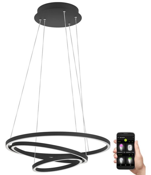 Eglo 900479 - LED Stmievateľný luster na lanku LOBINERO-Z LED/43,2W/230V čierna