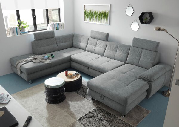 SEDACIA SÚPRAVA, textil, svetlosivá MID.YOU - Sedačky, Online Only