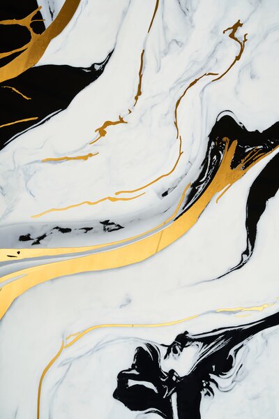Manufakturaplyt Flexi panel Black Gold flow – lesklý, 280 × 122 cm