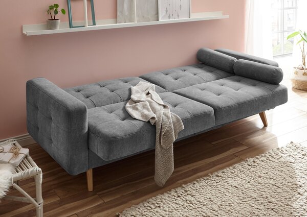 ROZKLADACIA POHOVKA, textil, kompozitné drevo, tmavosivá MID.YOU - Sedačky, Online Only