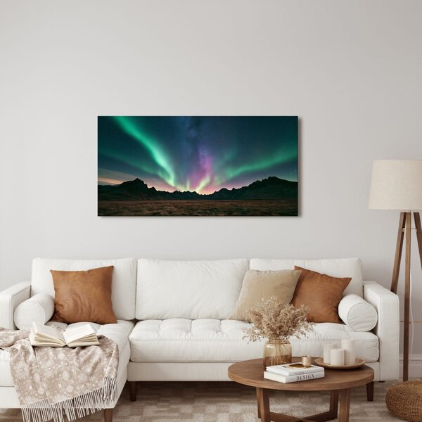 Obraz farebná aurora nad krajinou
