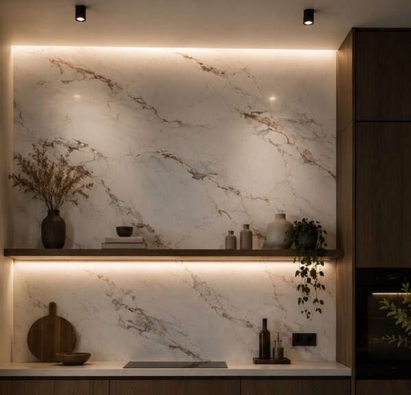 Manufakturaplyt Flexi panel Perlová žila – lesklý, 280 × 122 cm