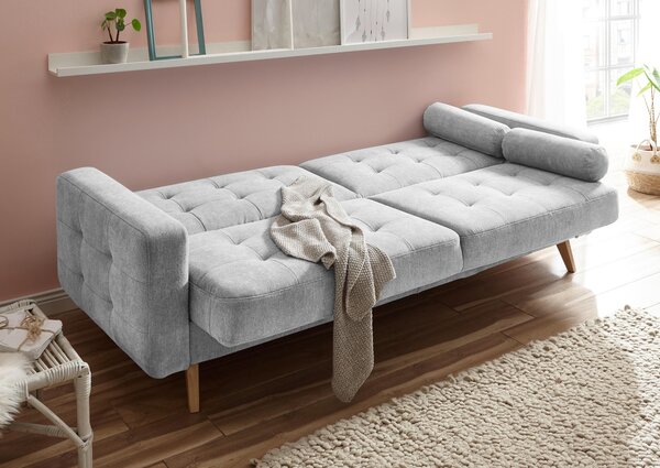 ROZKLADACIA POHOVKA, textil, kompozitné drevo, strieborná MID.YOU - Sedačky, Online Only