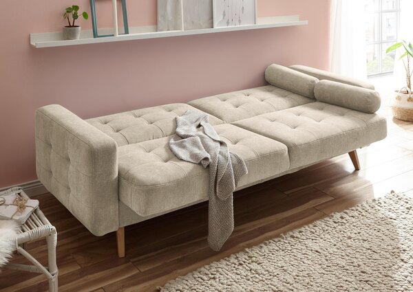 ROZKLADACIA POHOVKA, textil, kompozitné drevo, piesková MID.YOU - Sedačky, Online Only