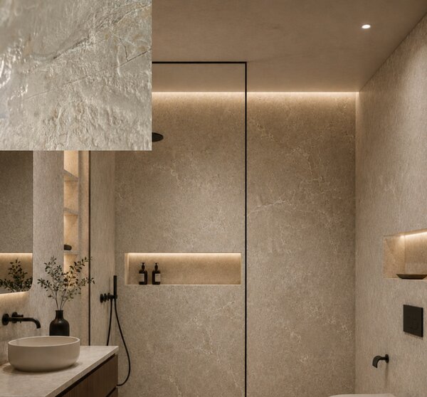 Manufakturaplyt Flexi panel Everest Beige – štruktúrovaný, polomat 280 × 120 cm