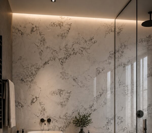 Manufakturaplyt Flexi panel Crystal White – lesklý, 280 × 122 cm