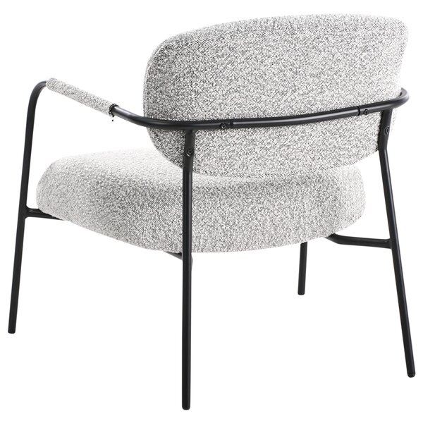Kreslo čierna biela polyesterové čalúnenie kovový rám mid-century moderný štýl obývacia izba spálňa
