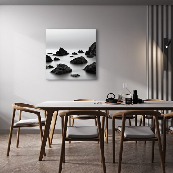 Obraz minimalistické pobrežie so skalami