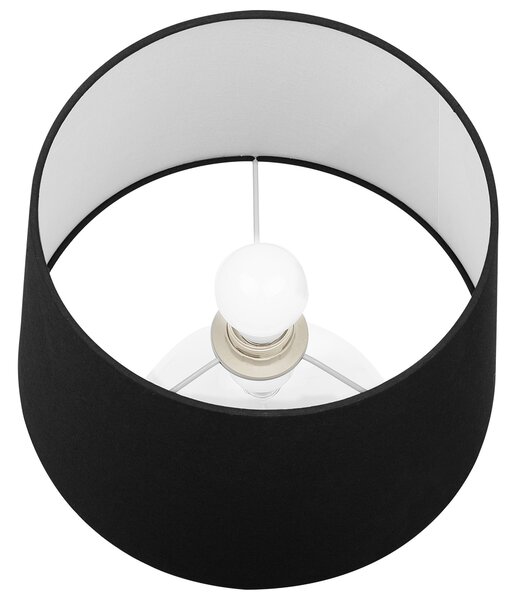 Stolná lampa sklo polyester priehľadný podstavec čierne látkové tienidlo 45 cm moderný tradičný štýl obývačka spálňa