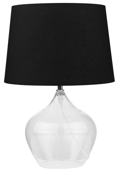 Stolná lampa sklo polyester priehľadný podstavec čierne látkové tienidlo 45 cm moderný tradičný štýl obývačka spálňa
