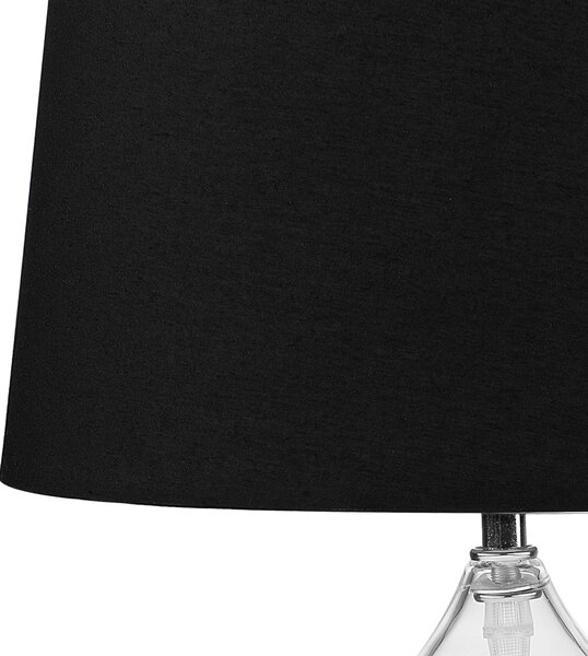 Stolná lampa sklo polyester priehľadný podstavec čierne látkové tienidlo 45 cm moderný tradičný štýl obývačka spálňa