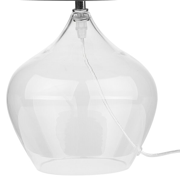 Stolná lampa sklo polyester priehľadný podstavec čierne látkové tienidlo 45 cm moderný tradičný štýl obývačka spálňa