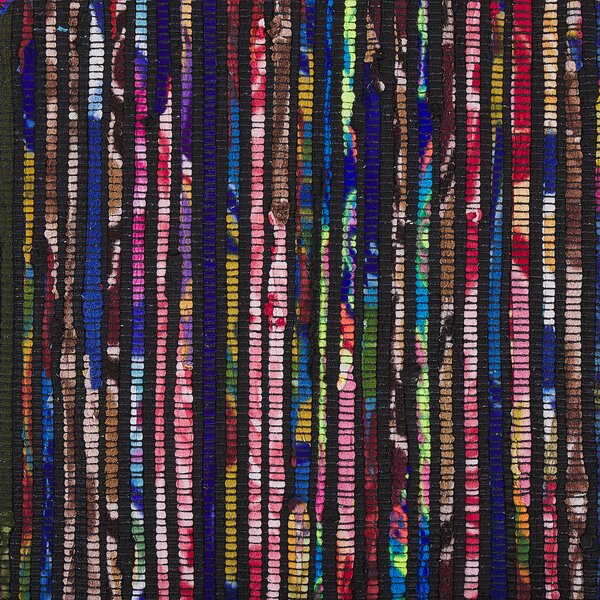 Koberec tmavý viacfarebný bavlnený 140 x 200 cm obdĺžnikový ručne vyrobený boho eklektický