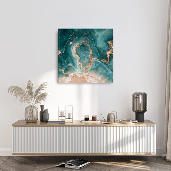 Obraz mramorové vlny v tyrkysových tónoch