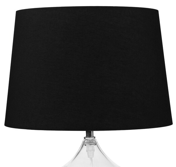 Stolná lampa sklo polyester priehľadný podstavec čierne látkové tienidlo 45 cm moderný tradičný štýl obývačka spálňa