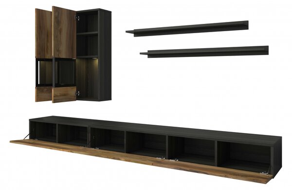 Obývacia stena BAROS touchwood-orech satin