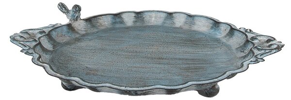 Modré plechové dekoračné krmítko pre vtáčiky House Blue - 37*29*5 cm - Clayre & Eef