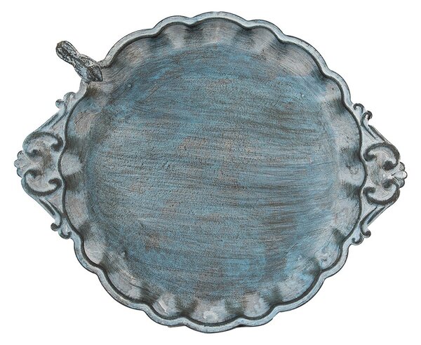 Modré plechové dekoračné krmítko pre vtáčiky House Blue - 37*29*5 cm - Clayre & Eef