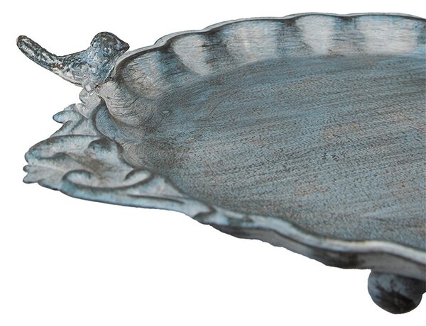 Modré plechové dekoračné krmítko pre vtáčiky House Blue - 37*29*5 cm - Clayre & Eef