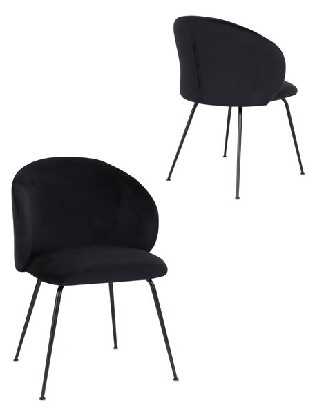 Jedálenská stolička Ganta Black, čierny zamat