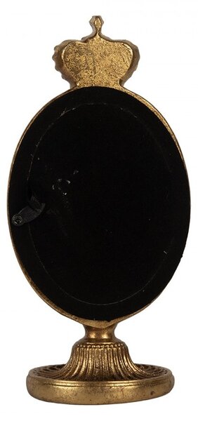 Zlatý antik fotorámik s korunkou na podstavci - 9*6*17 cm / 7*9 cm - Clayre & Eef