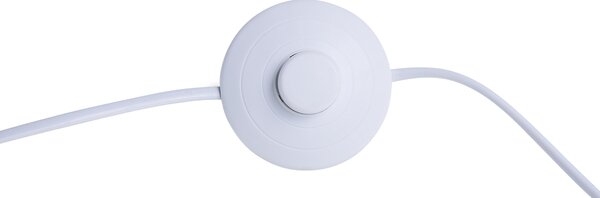 Stojaca lampa biele látkové tienidlo kovový stojan 188 cm mramorová základňa dlhý kábel s vypínačom moderný dizajn