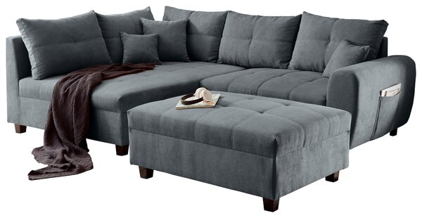 ROHOVÁ SEDAČKA, textil, kompozitné drevo, antracitová MID.YOU - Sedačky, Online Only