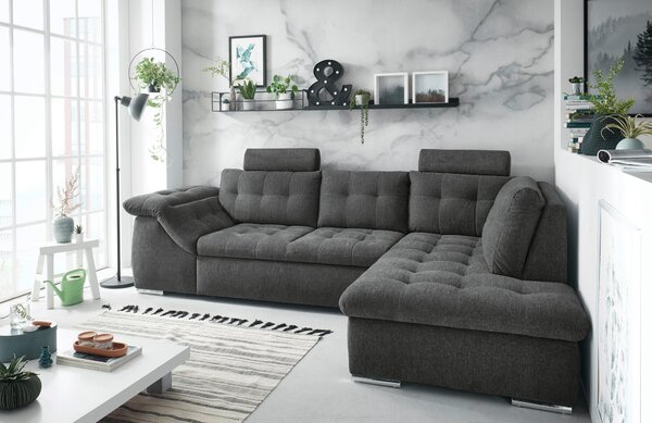 ROHOVÁ SEDAČKA, textil, kompozitné drevo, antracitová MID.YOU - Sedačky, Online Only