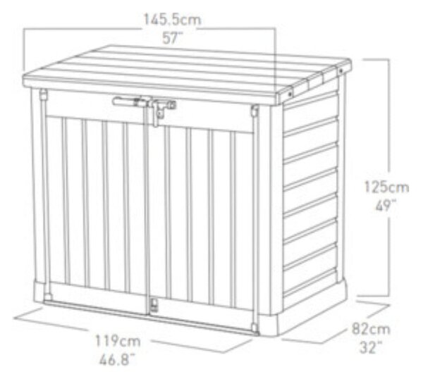 Keter Store-It-Out Max — úložný box 1200 L, 146×82×125 cm, béžovo-hnedý