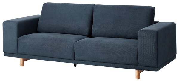 Pohovka modrá polyesterové čalúnenie 3-miestna široké opierky vankúše moderná minimalistický štýl obývacia izba