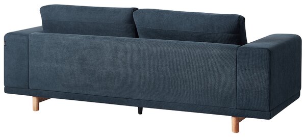 Pohovka modrá polyesterové čalúnenie 3-miestna široké opierky vankúše moderná minimalistický štýl obývacia izba