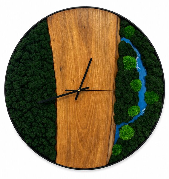 Machové hodiny epoxidová rieka Veľkosť rámu: 40cm