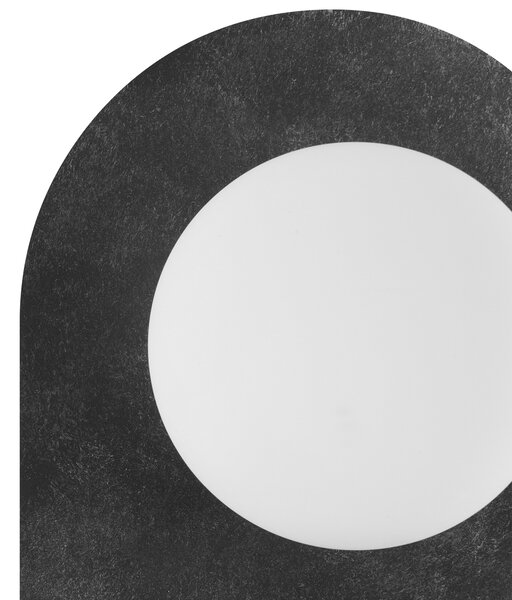 Nástenná lampa grafitová sivá kovová oceľová guľaté tienidlo s poličkou a vypínačom moderná industriálna obývačka spálňa